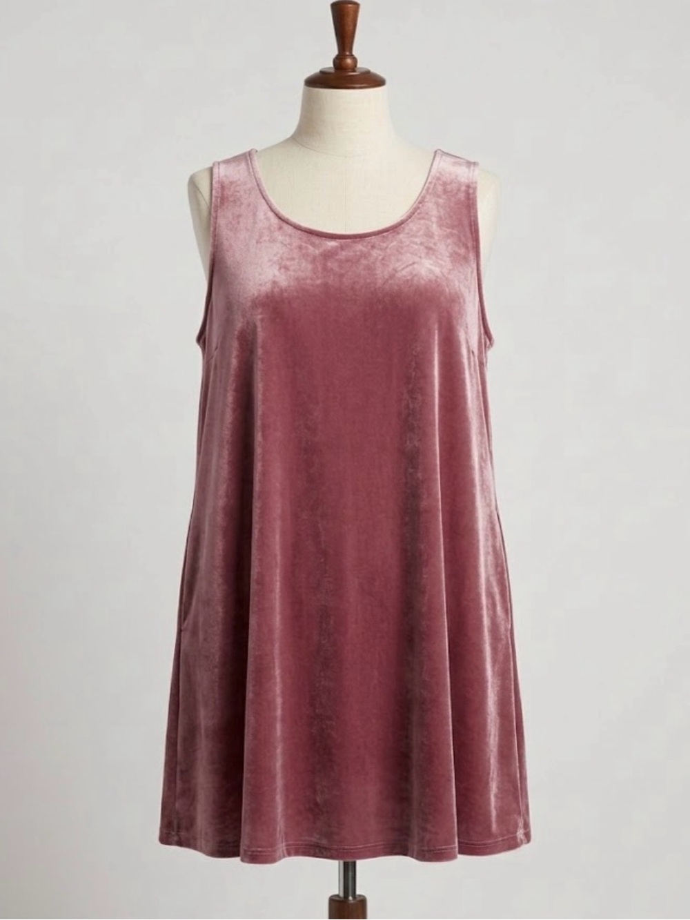 Old Navy Pink Velvet Sleeveless Swing Tank Mini Dress 4X Plus Y2K 90s Holiday